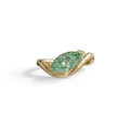 2 Ct Fancy Vivid Green Marquise Cut Lab Diamond In Solitaire Setting Ring - Jiani - 10K Solid Gold / Yellow Gold