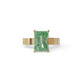 4Ct Green Radiant Cut Lab Grown Diamond Solitaire Engagement Ring - Crownfire - 10K Solid Gold / Yellow Gold
