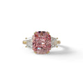 3.5 Carat Pink Lab Grown Diamond Engagement Ring · Cushion Cut Three Stone | Trilogy - view 1