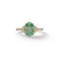 2.5 Carat Green Lab Grown Diamond Engagement Ring · Oval Cut Nature-Inspired | Halcyon - view 1