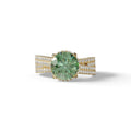 2 Carat Green Round Cut Hidden Halo Lab & Pave Lab Diamond Ring - Je t’aime - 10K Solid Gold / Yellow Gold