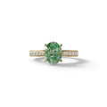 1.50 Carat Green Oval Cut Lab Diamond Engagement Ring - Scorpio - 10K Solid Gold / Yellow Gold
