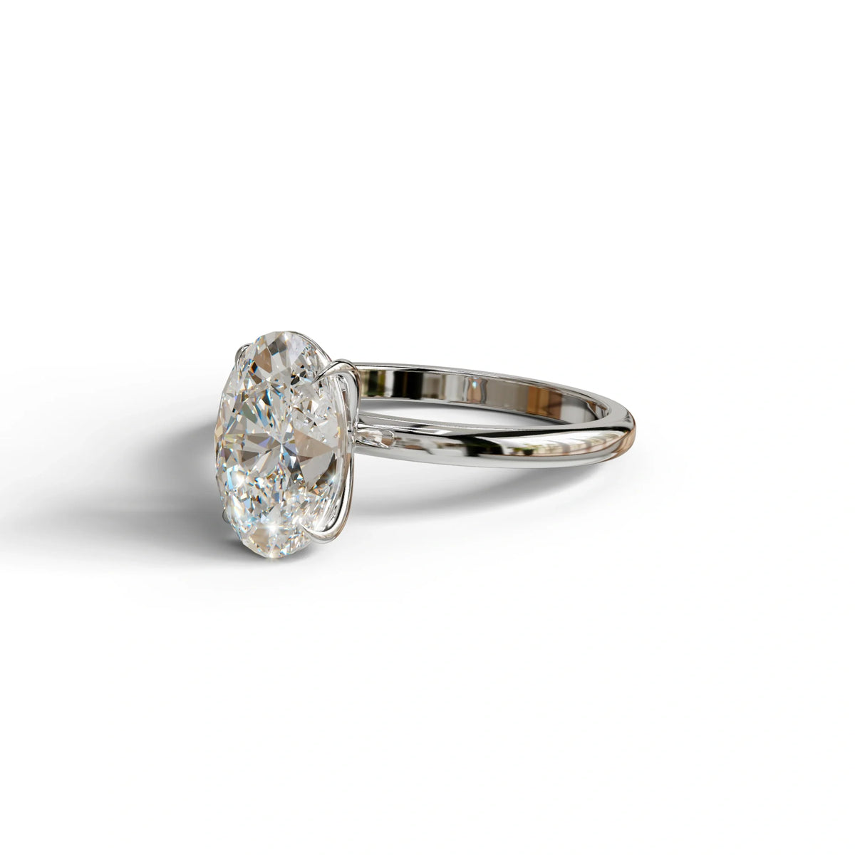E-VVS Oval Cut Solitaire Lab Grown Diamond Engagement Ring - Curiosa