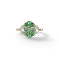 3 Carat Green Lab Grown Diamond Engagement Ring · Oval Cut Three Stone | Constellation - view 1