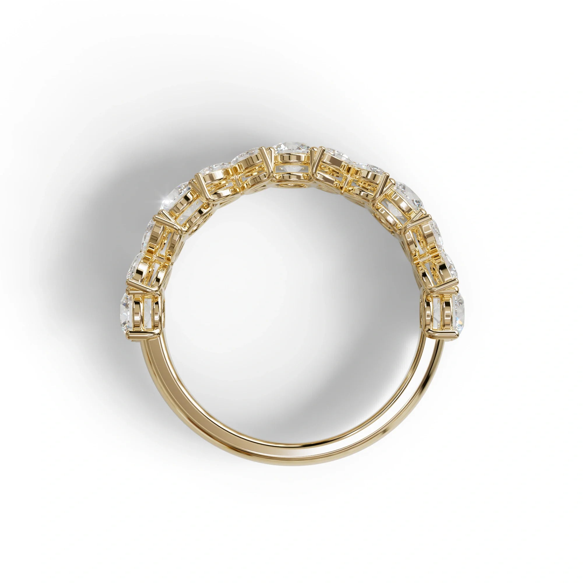 Yellow Gold Marquise & Round Brilliant Diamond Flower Cluster Ring - 18k Gold