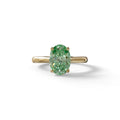 3 Carat Fancy Green Lab Grown Diamond Oval Cut Engagement Ring | Secret Pink Diamond- Eclipse - 10K Solid Gold / Yellow