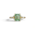2.5 Carat Green Lab Grown Diamond Engagement Ring · Emerald Cut Nature-Inspired | Verona - view 1
