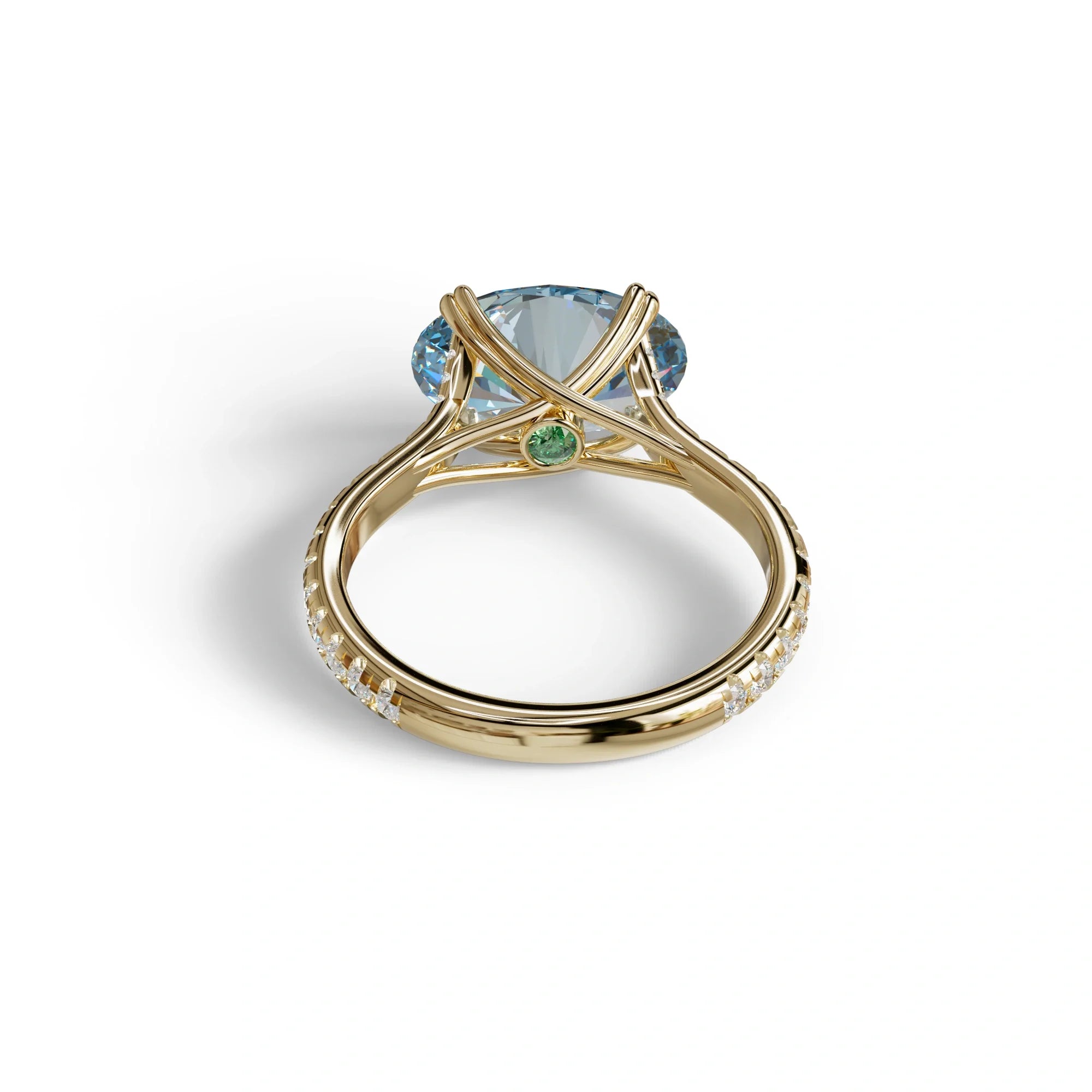 3 Carat Blue Color Oval Cut lab Grown Diamond Engagement Ring- Ellipse