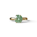 2 Carat Green Round Cut Solitaire Lab Diamond Ring - Fury - 10K Solid Gold / Yellow Gold