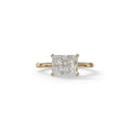 2.5 Ct Radiant Cut Lab Diamond In Pave-Chanel Setting Ring - Maxine - 10K Solid Gold / Yellow Gold