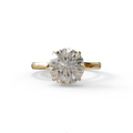 3 Carat E-VVS Round Hidden Halo Lab Diamond Ring - 10K Solid Gold / Yellow Gold