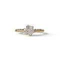 E VVS 1 Carat Round Cut Lab Diamond Ring - Hyper Glam - 10K Solid Gold / Yellow Gold