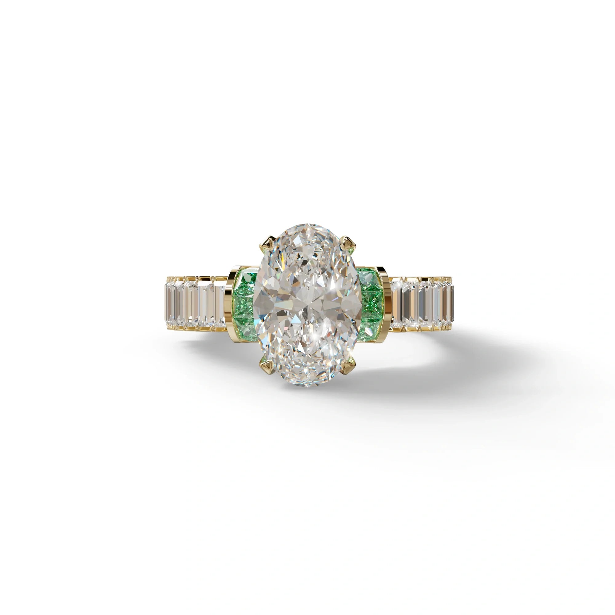 3 Carat E-VVS Oval Cut Lab-Grown Diamond Wedding Ring – Bellora - 10K Solid Gold / Yellow Gold