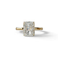 3 Carat E VVS Radiant Cut Hidden Halo Lab Grown Diamond Engagement Ring - 10K Solid Gold / Yellow Gold