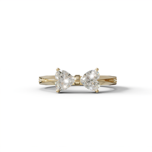 1.5 Carat Heart Cut Diamond Ring - Love - 10K Solid Gold / Yellow Gold