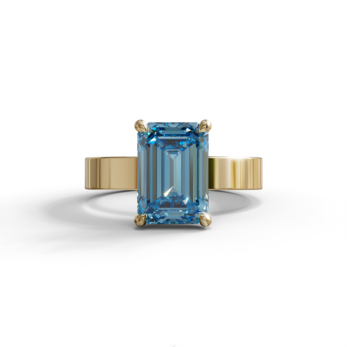 2 to 6 Carat Blue Lab Grown Diamond Engagement Ring – Emerald Cut Solitaire | Lami