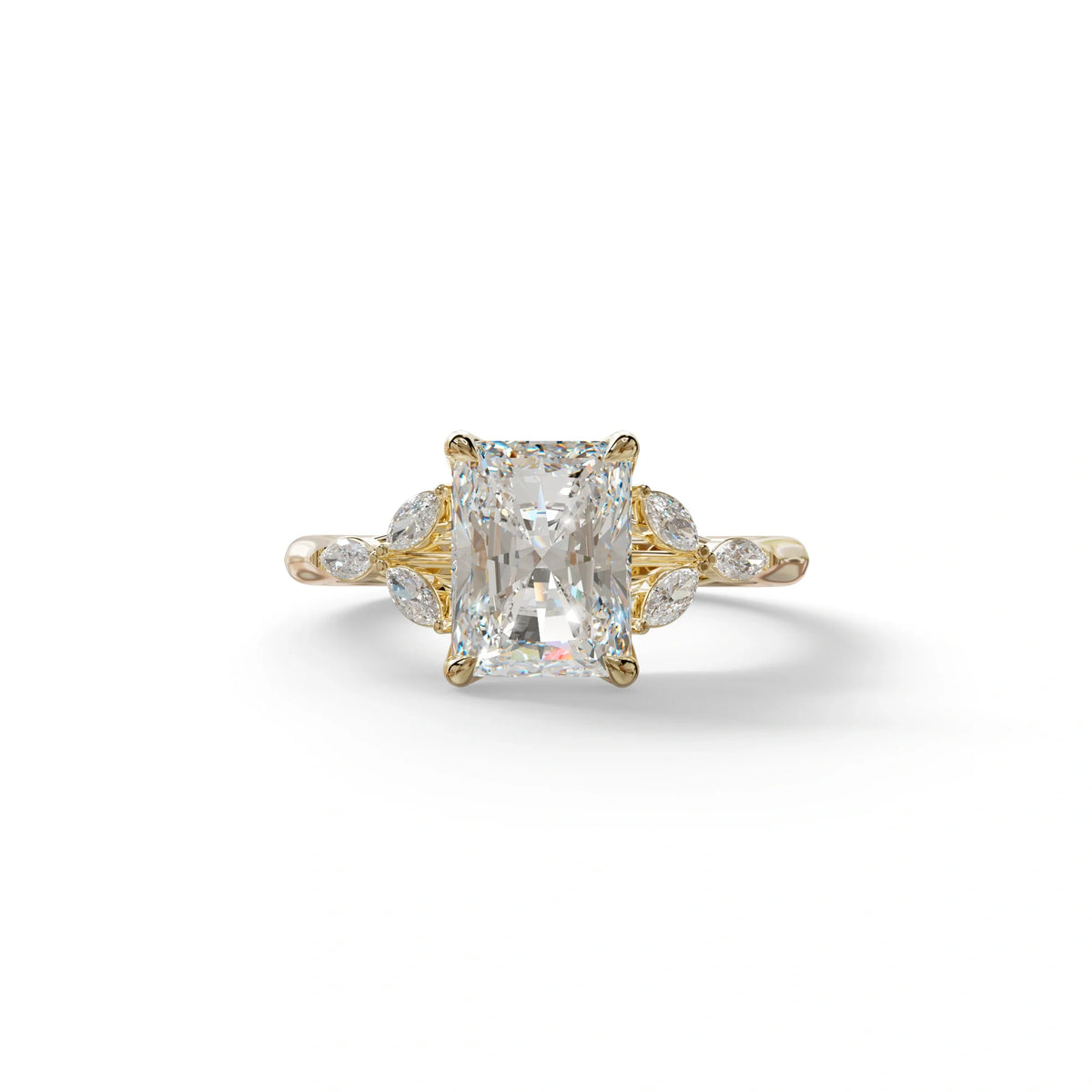 2.5 Carat Lab Grown Diamond Engagement Ring · Radiant Cut Nature-Inspired | Aurora - view 1