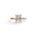 2 Ct Radiant Cut Lab Grown Diamond Engagement Ring | Space-Chanel Setting - Elaria - 10K Solid Gold / Yellow Gold
