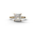 E VVS Asscher Cut Solitaire Lab Grown Diamond Engagement Ring - Fabriciana - 2 Carat / 10K Solid Gold / Yellow Gold