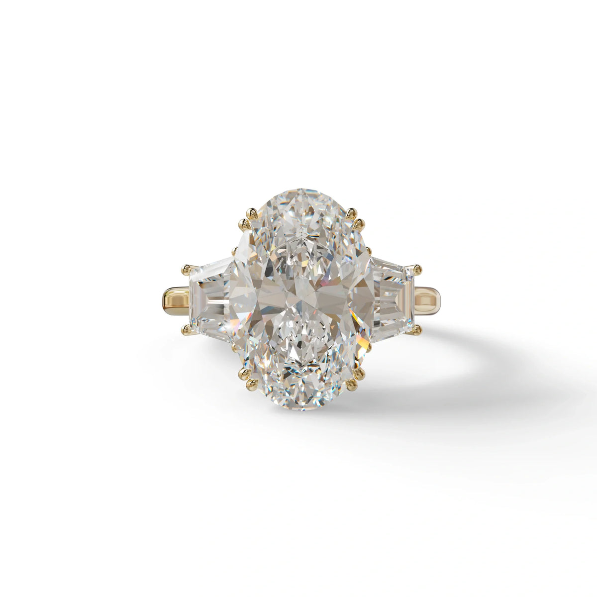 5 Carat Lab Grown Diamond Engagement Ring · Oval Cut Three Stone | Solstice - view 1
