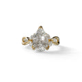 3 Carat E-VVS Pear Cut Cluster-Vintage Setting Lab Grown Diamond Ring - Celena - 10K Solid Gold / Yellow Gold