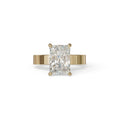 4Ct Radiant Cut Lab Grown Diamond Solitaire Engagement Ring - Crownfire - 10K Solid Gold / Yellow Gold