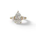 4 Carat Pear Cut Lab Grown Diamond Engagement Ring-Claire - 10K Solid Gold / Yellow Gold