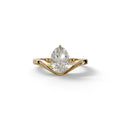2 Carat Oval Cut Solitaire Lab Grown Diamond Engagement Ring | Nested Diamond Ring - Aura - 10K Solid Gold / Yellow Gold