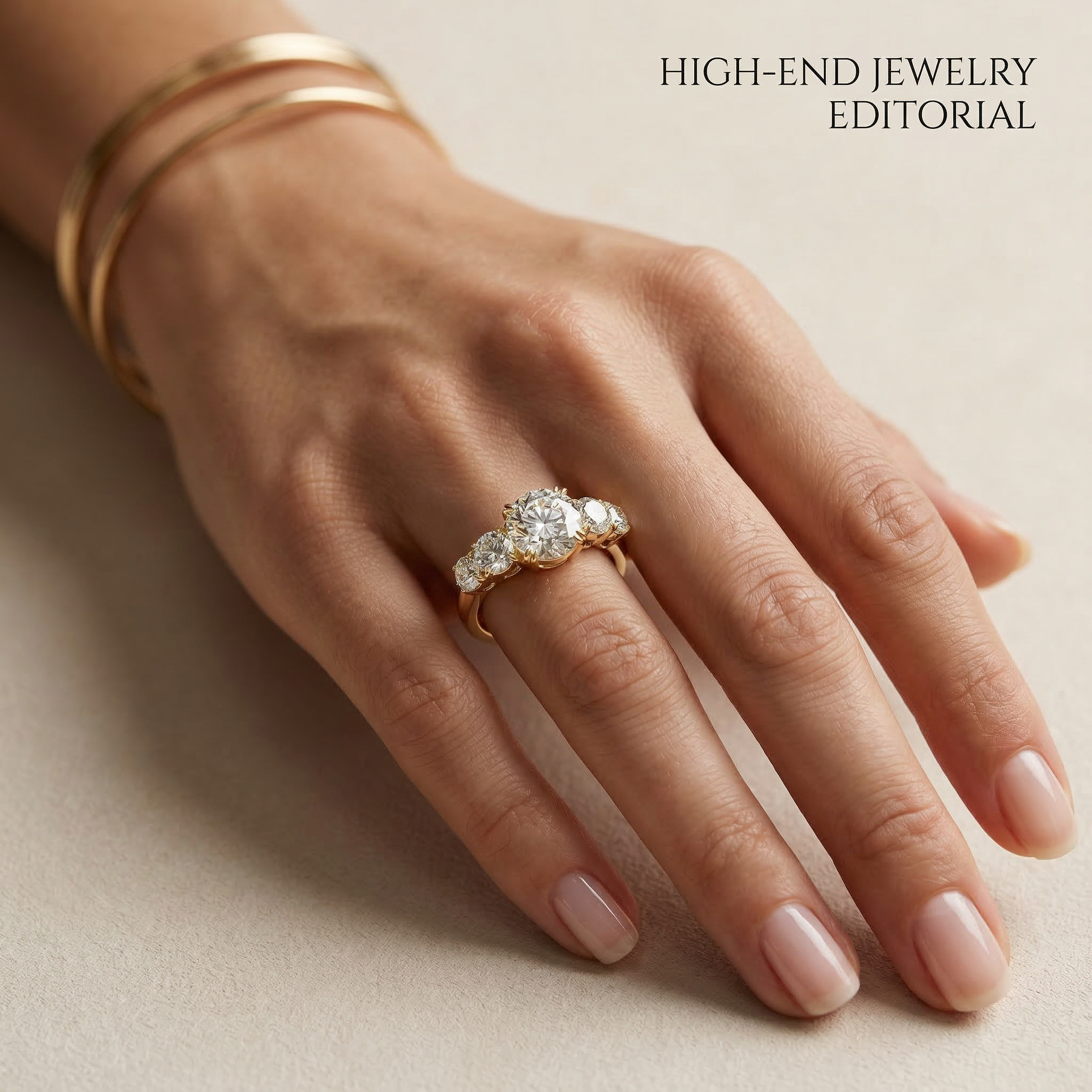 4 Carat Round Multi Stone Diamond Ring - Avia