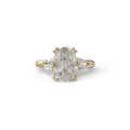 4 Ct Diamond Ring E VVS Elongated Cushion Cut Diamond Ring - Sagittarius - 10K Solid Gold / Yellow Gold