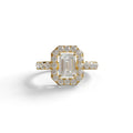 1 Carat Emerald cut lab Diamond Engagement Ring - Freesia - 10K Solid Gold / Yellow Gold