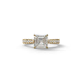 2 Carat E VVS Asscher Cut Lab Grown Diamond Engagement Ring | Hidden Halo & Pave - Kay - 10K Solid Gold / Yellow Gold