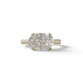 3 Carat Lab Grown Diamond Oval Cut Engagement Ring | East-West Diamond Ring - Ellipse - 10K Solid Gold / Yellow Gold