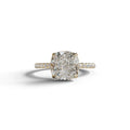 2.5 Carat E-VVS Cushion Cut Hidden Halo & Pave Lab Grown Diamond Ring - 10K Solid Gold / Yellow Gold