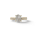 1.50 Carat E VVS Oval Cut Lab Diamond Engagement Ring - Scorpio - 10K Solid Gold / Yellow Gold