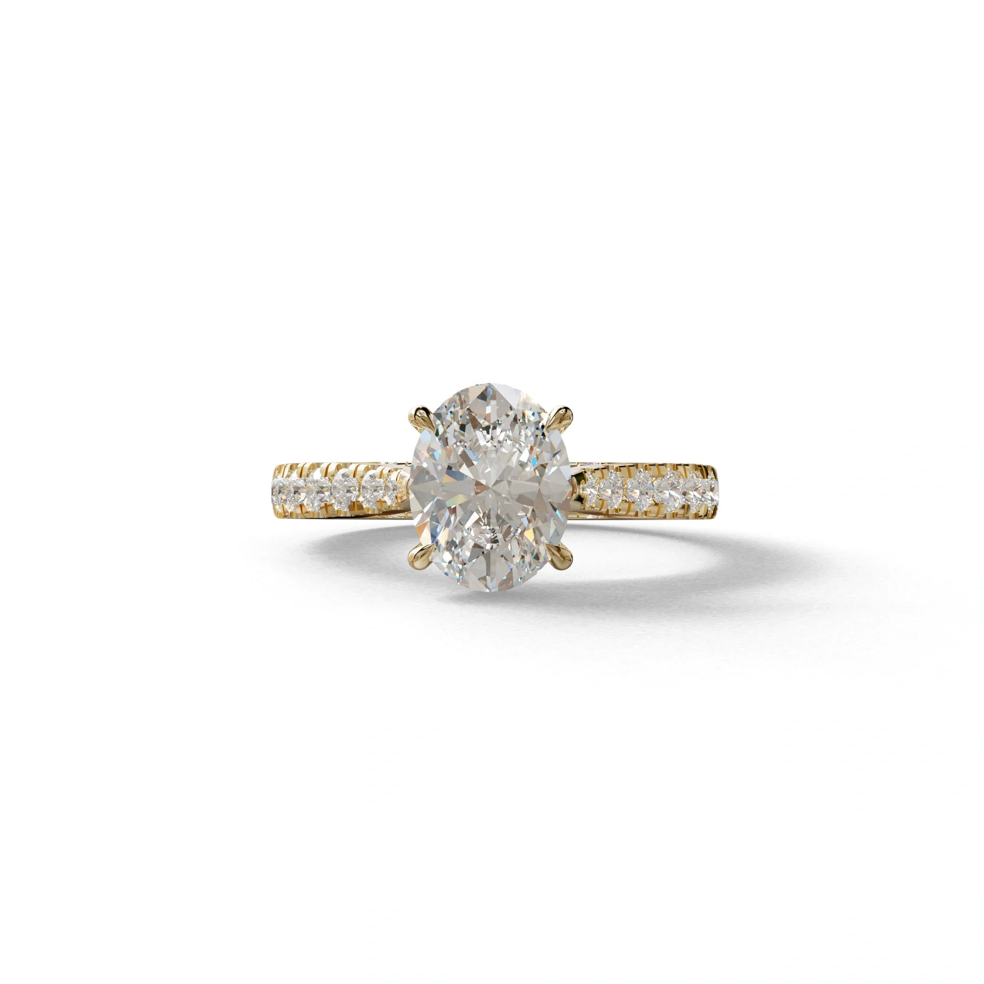 1.50 Carat E VVS Oval Cut Lab Diamond Engagement Ring - Scorpio - 10K Solid Gold / Yellow Gold