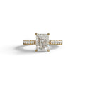 E VVS 2 Carat Radiant Cut Halo & Pave Lab Grown Diamond Ring- Asphalt
