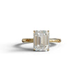 E-VVS Emerald Cut Solitaire Lab Grown Diamond Engagement Ring - Vanessa - 2 Carat / 10K Solid Gold / Yellow Gold