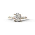 2 Carat E-VVS Round Cut Hidden Halo & Pave Set Lab Diamond Ring - Pure Origin - 10K Solid Gold / Yellow Gold