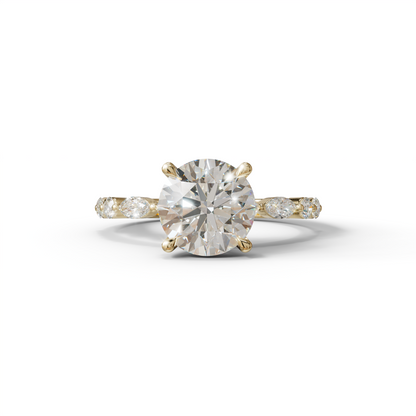 2 Carat E-VVS Round Cut Hidden Halo & Pave Set Lab Diamond Ring - Pure Origin