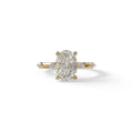 2 Ct Oval Cut Lab Diamond In Space-Chanel Setting Ring - Celestial - 10K Solid Gold / Yellow Gold