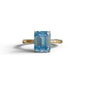 Fancy Blue Emerald Cut Solitaire Lab Grown Diamond Engagement Ring - Vanessa - 2 Carat / 10K Solid Gold / Yellow Gold