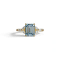 2.5 Carat Blue Lab Grown Diamond Engagement Ring · Emerald Cut Nature-Inspired | Verona - view 1