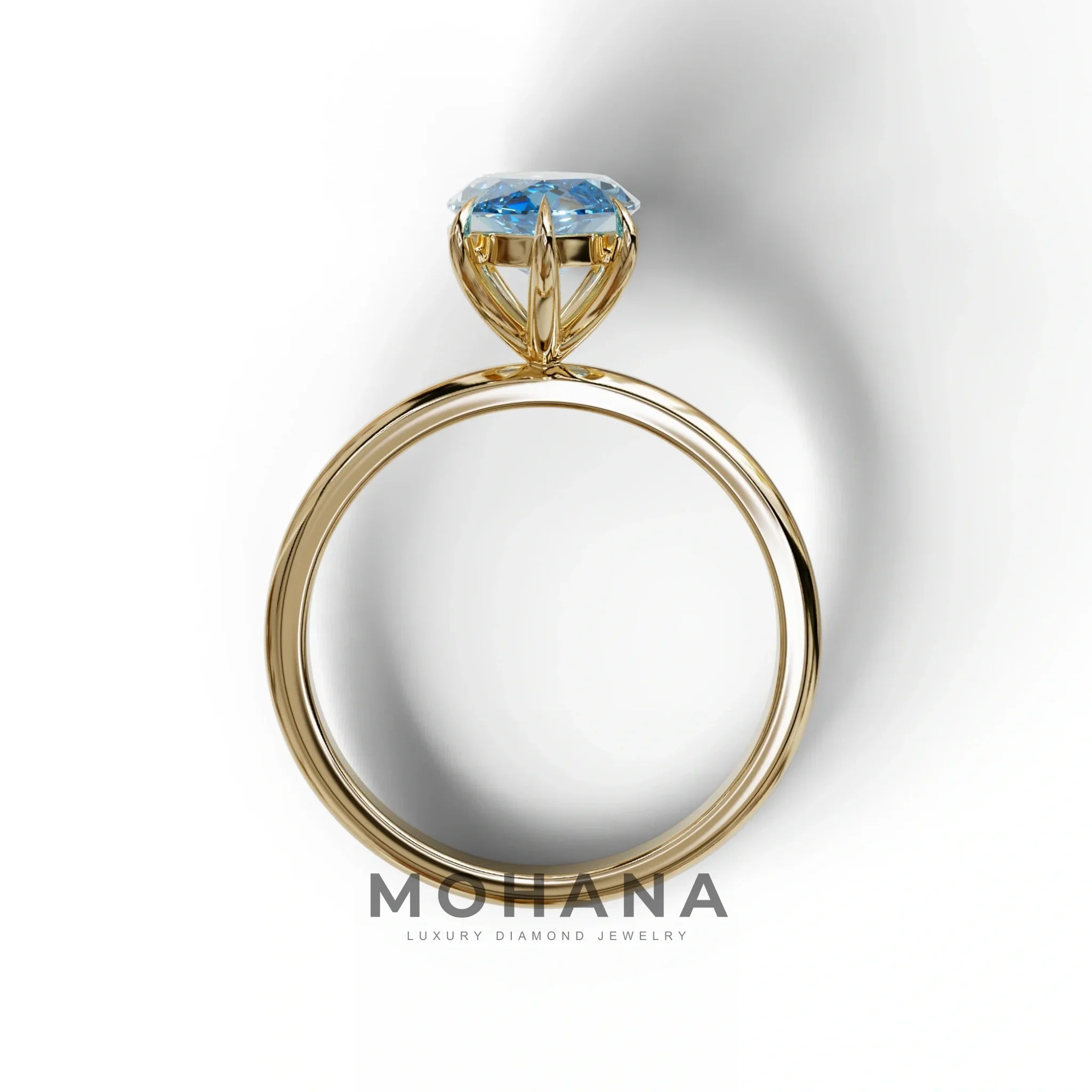 Fancy Blue Marquise Cut Solitaire Lab Grown Diamond Engagement Ring - Celestina
