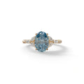 2.5 Carat Blue Lab Grown Diamond Engagement Ring · Oval Cut Nature-Inspired | Halcyon - view 1