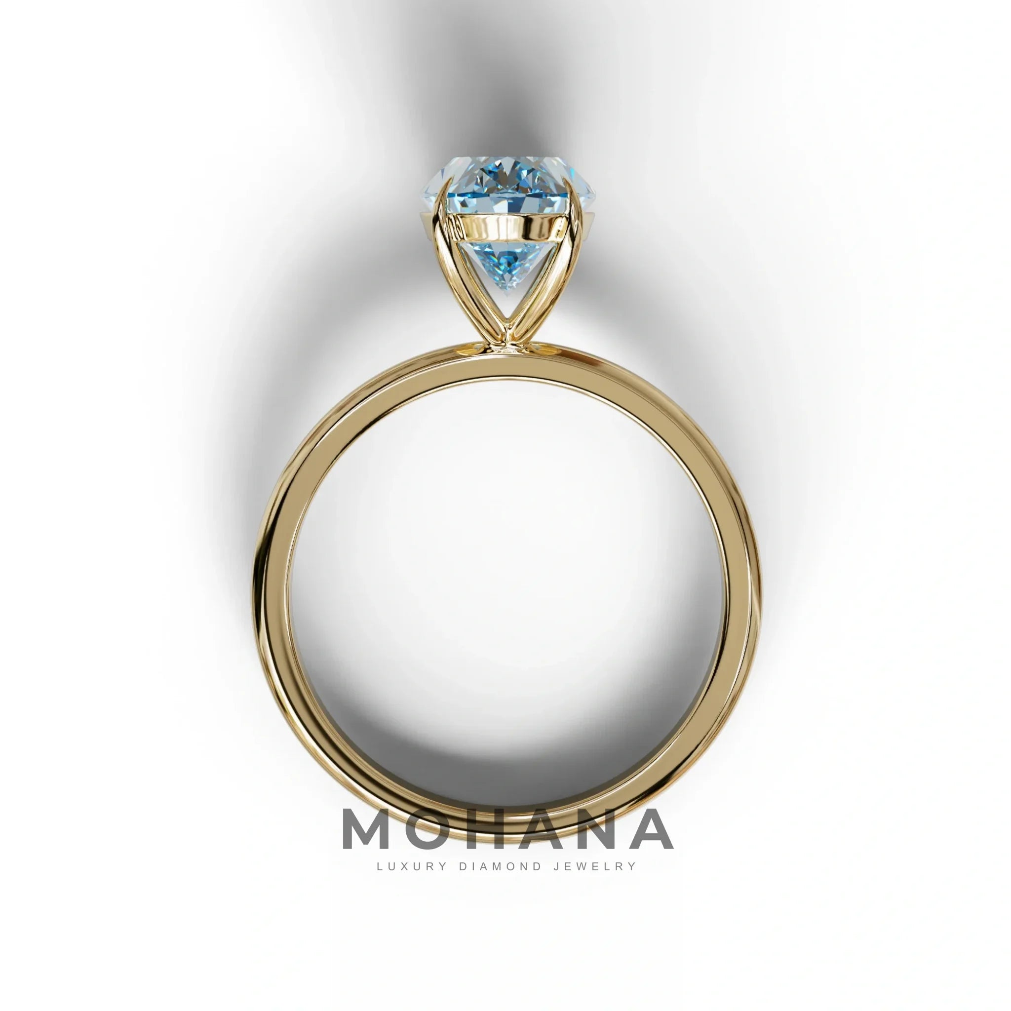 Blue Oval Cut Solitaire Lab Grown Diamond Engagement Ring - Curiosa