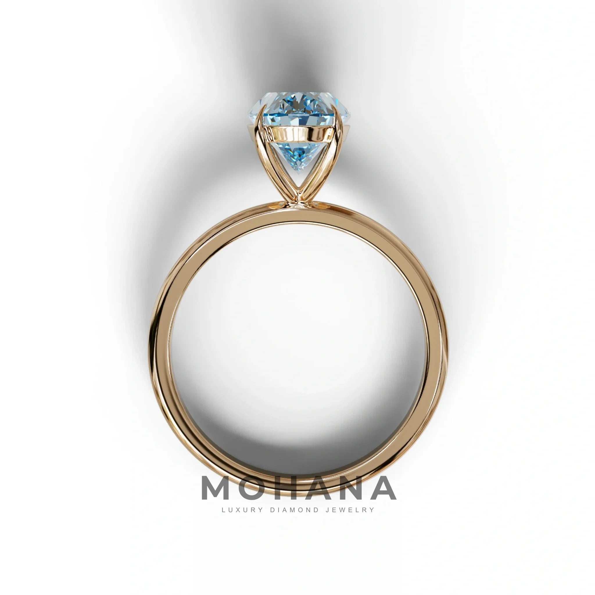 Blue Oval Cut Solitaire Lab Grown Diamond Engagement Ring - Curiosa