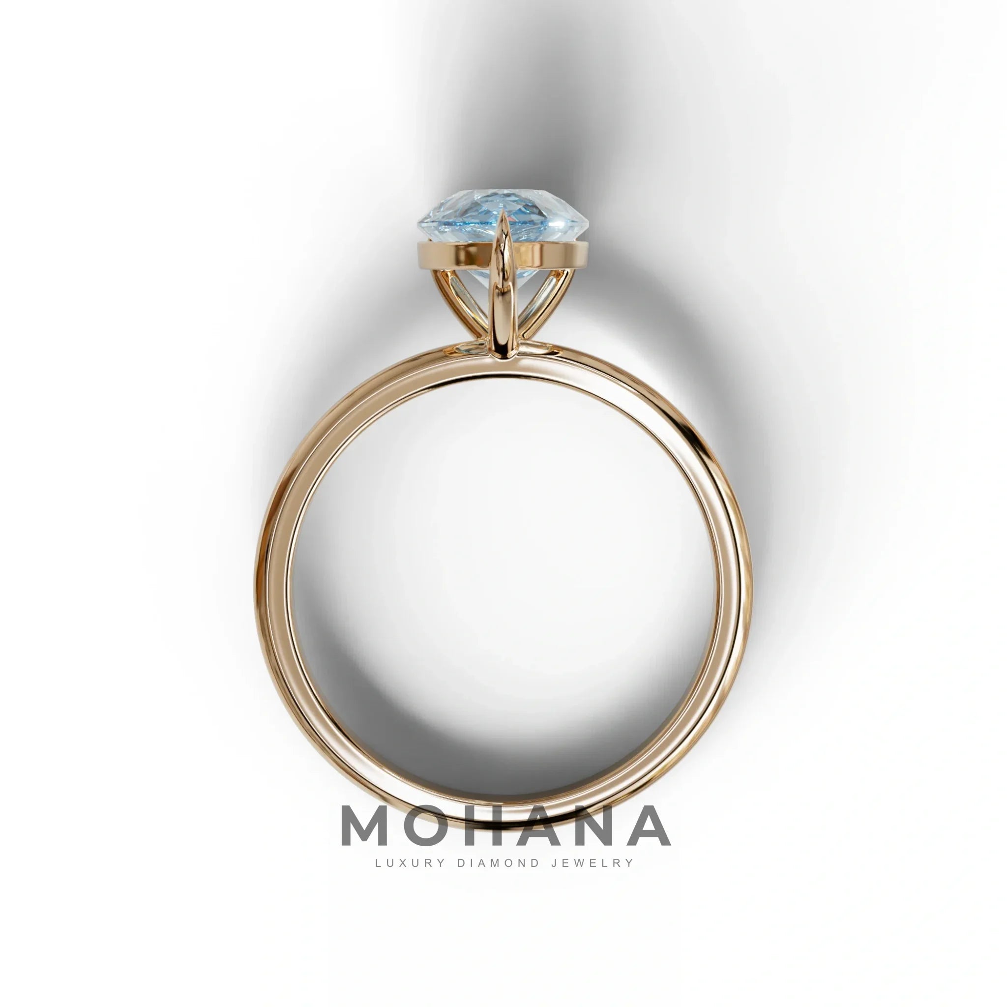 Fancy Blue Pear Cut Solitaire Lab Grown Diamond Engagement Ring - Maniola