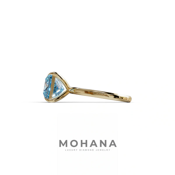 2 to 5 Carat Blue Lab Grown Diamond Engagement Ring – Princess Cut Solitaire | Speyeria alternate view