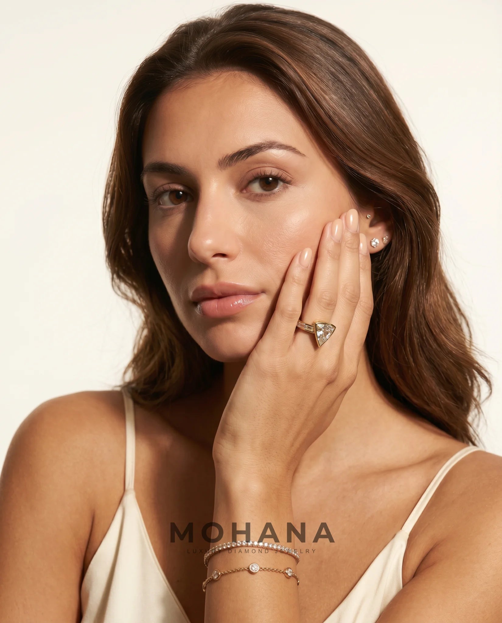 Ready to Ship 2.5 Carat Colorless Shield Cut Tapered Baguette Yellow Gold Diamond Ring — view 8